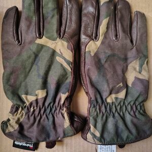 MENS POLO By RALPH LAUREN Camouflage Lambswool,& Leather Gloves ( $40 lowest)